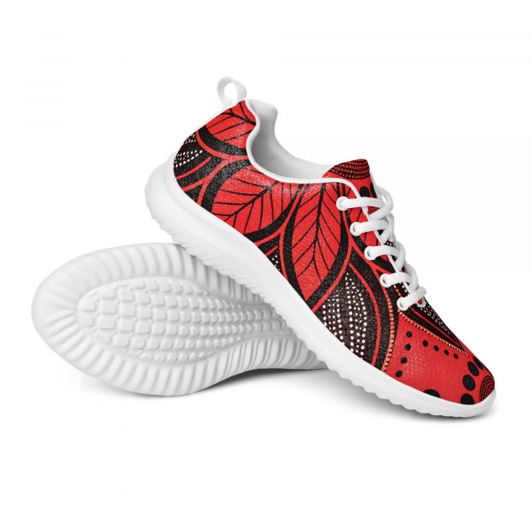 Red Flower Sneakers | Custom Sneakers Coloring | Pilates Yoga Workout Shoes | Festive Comfortable Womens Floral Shoes | Walking Dance - Image 4