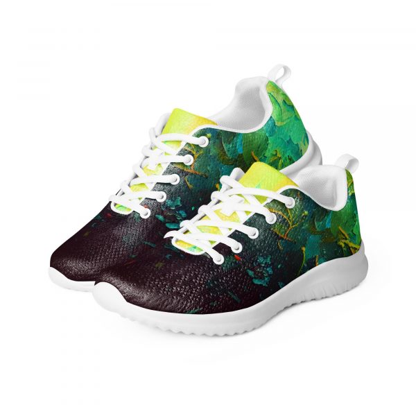 Painted Sneakers | Custom Art Design Shoes | Green Yellow Yoga Sneakers | Kung Fu Shoes | Best Comfortable Sneakers | Comfy Soft Fit | - Image 4