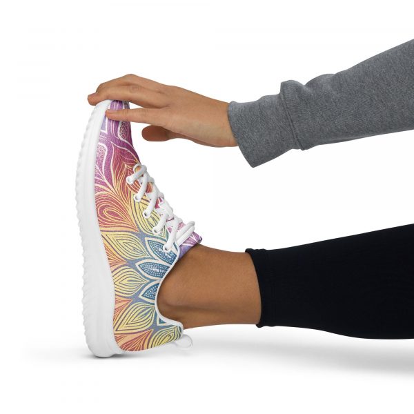 Pink Painted Sneakers | Custom Art Design Shoes | Colorful Flower Floral Yoga Sneakers | Kung Fu Shoes | Best Comfortable Soft Sneakers | - Image 3