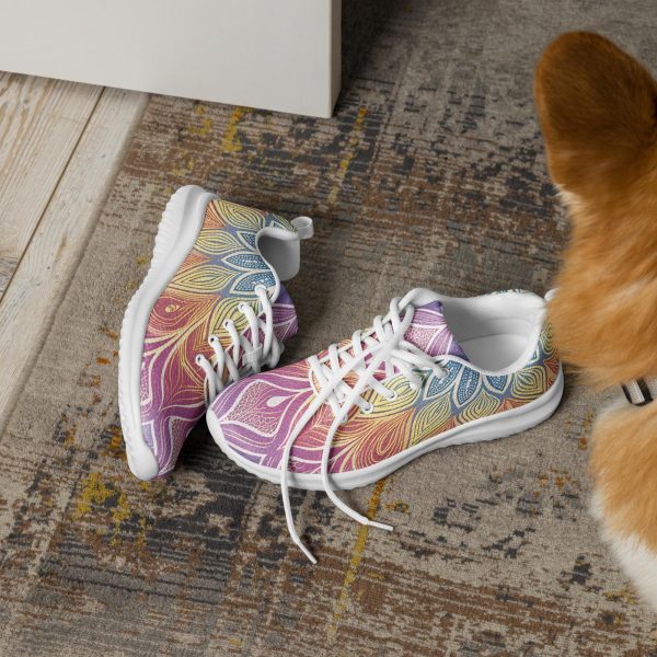 Pink Painted Sneakers | Custom Art Design Shoes | Colorful Flower Floral Yoga Sneakers | Kung Fu Shoes | Best Comfortable Soft Sneakers | - Image 4